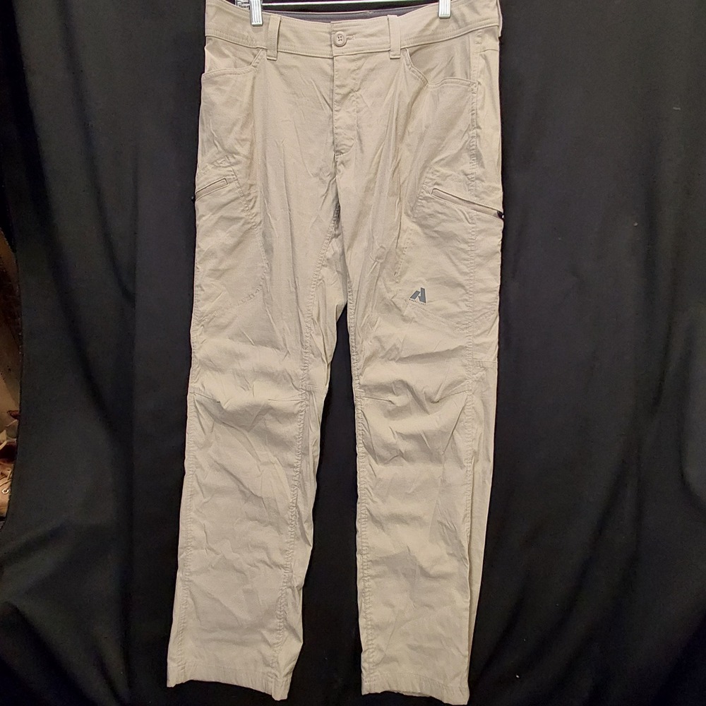 Eddie Bauer First Ascent Guide Pants Mens 35x34 Tan Nylon Stretch Hiking Outdoor